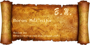 Boros Mónika névjegykártya